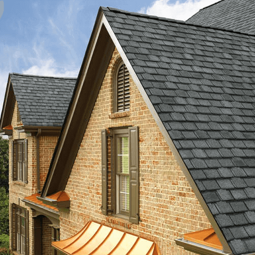 A synthetic shingle roof