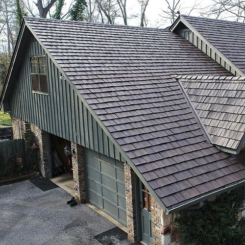 Synthetic wood roofing