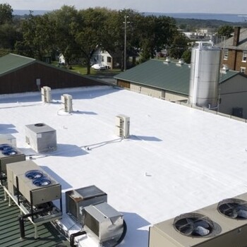 A flat commercial roof.